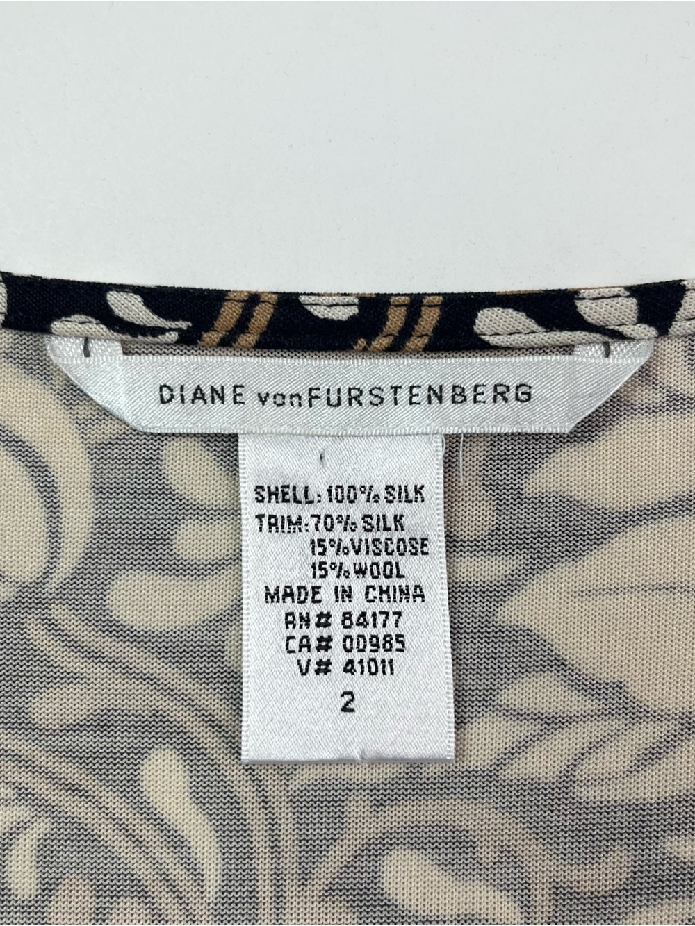Diane von Furstenberg Silk Wrap Midi Dress sz 2 Floral Brown Classic Office DVF - Picture 5 of 9